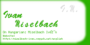 ivan miselbach business card